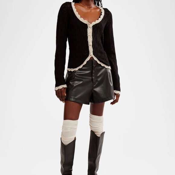 Free People Black and Cream Cardigan brand new - Picture 9 of 9